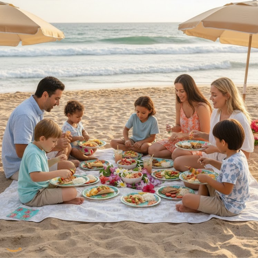 Hawaiian Theme Dinner Party Paper Plates 10.25 inches - 8PC