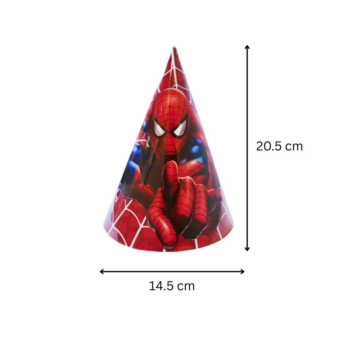 Spiderman Theme Birthday Caps - 8PC
