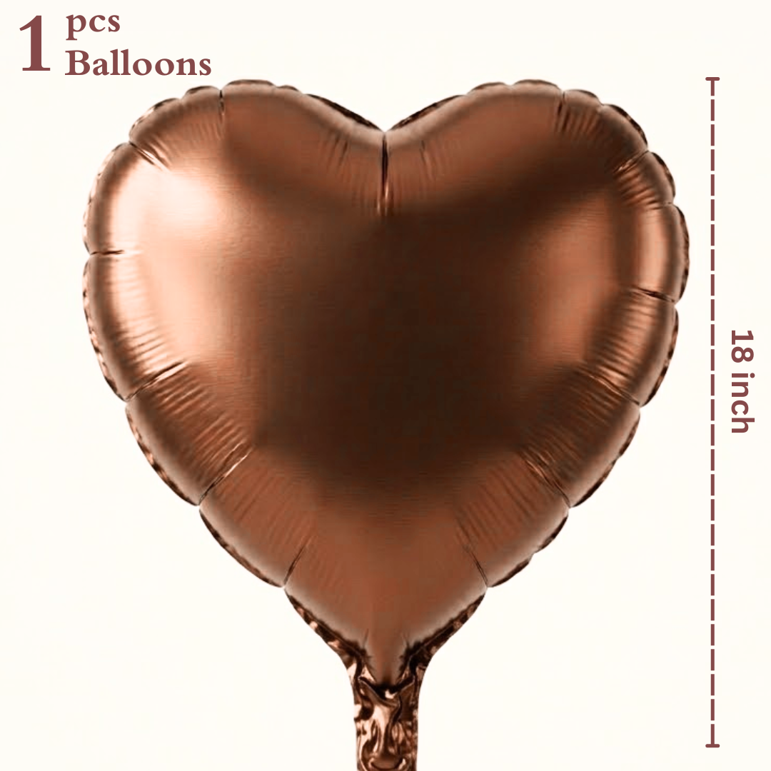 Copper Color Heart Shaped Balloon - 1PC