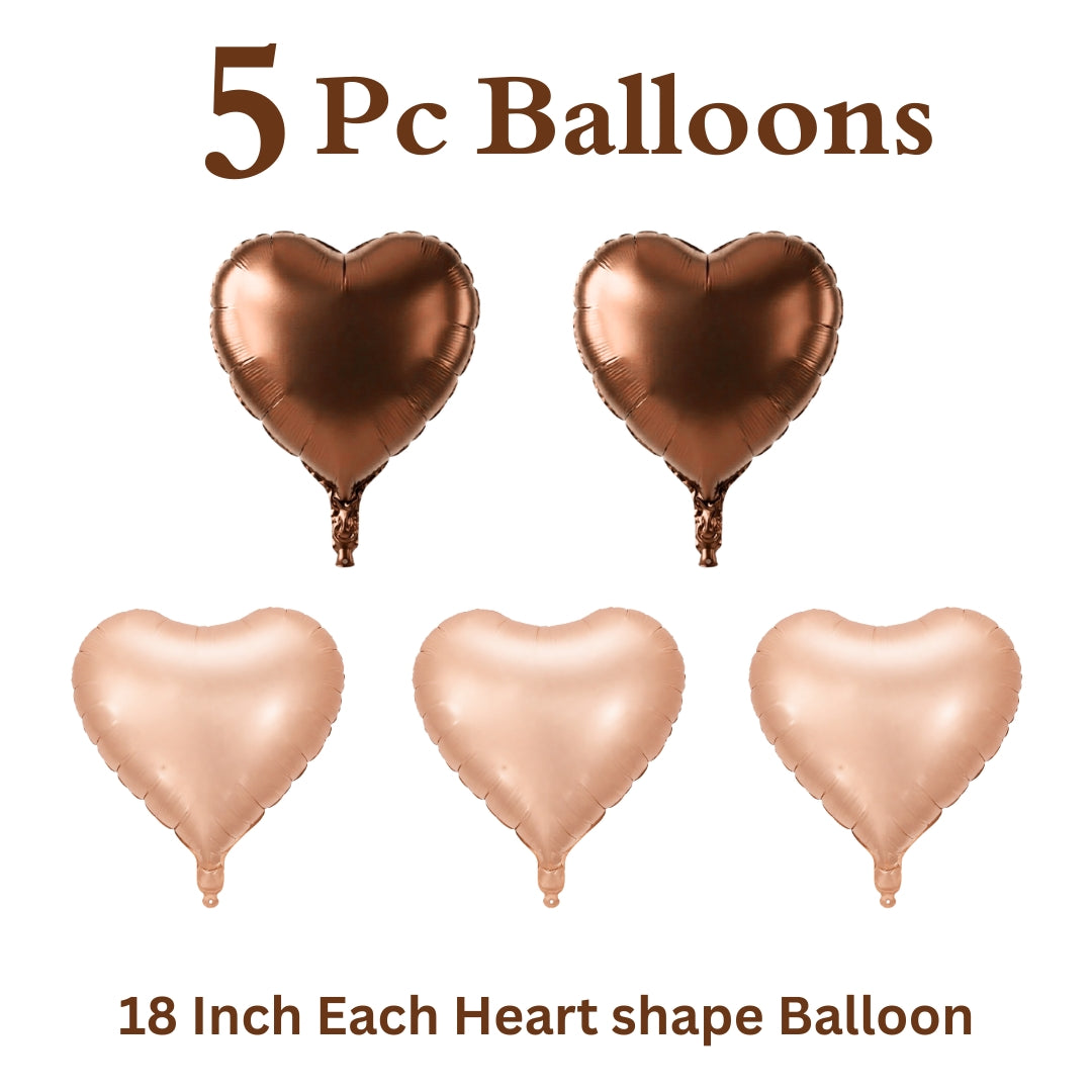 Retro Heart Shaped Balloons - Set of 5