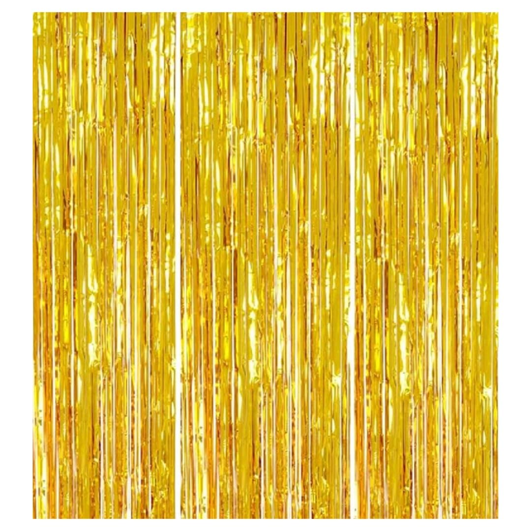 Wanna Party 2Pcs Golden Foil Curtain For Decoration