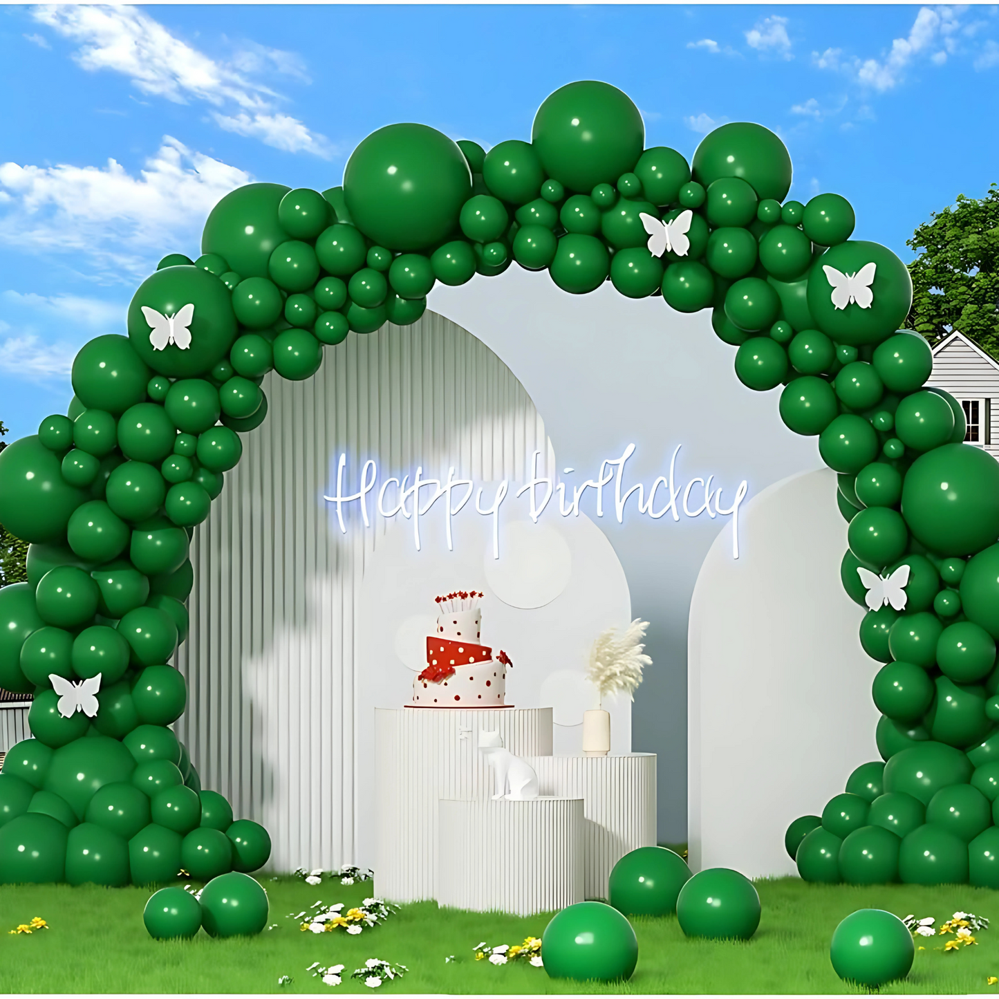 Chrome Dark Green Premium Latex Balloons 10" - 50PC