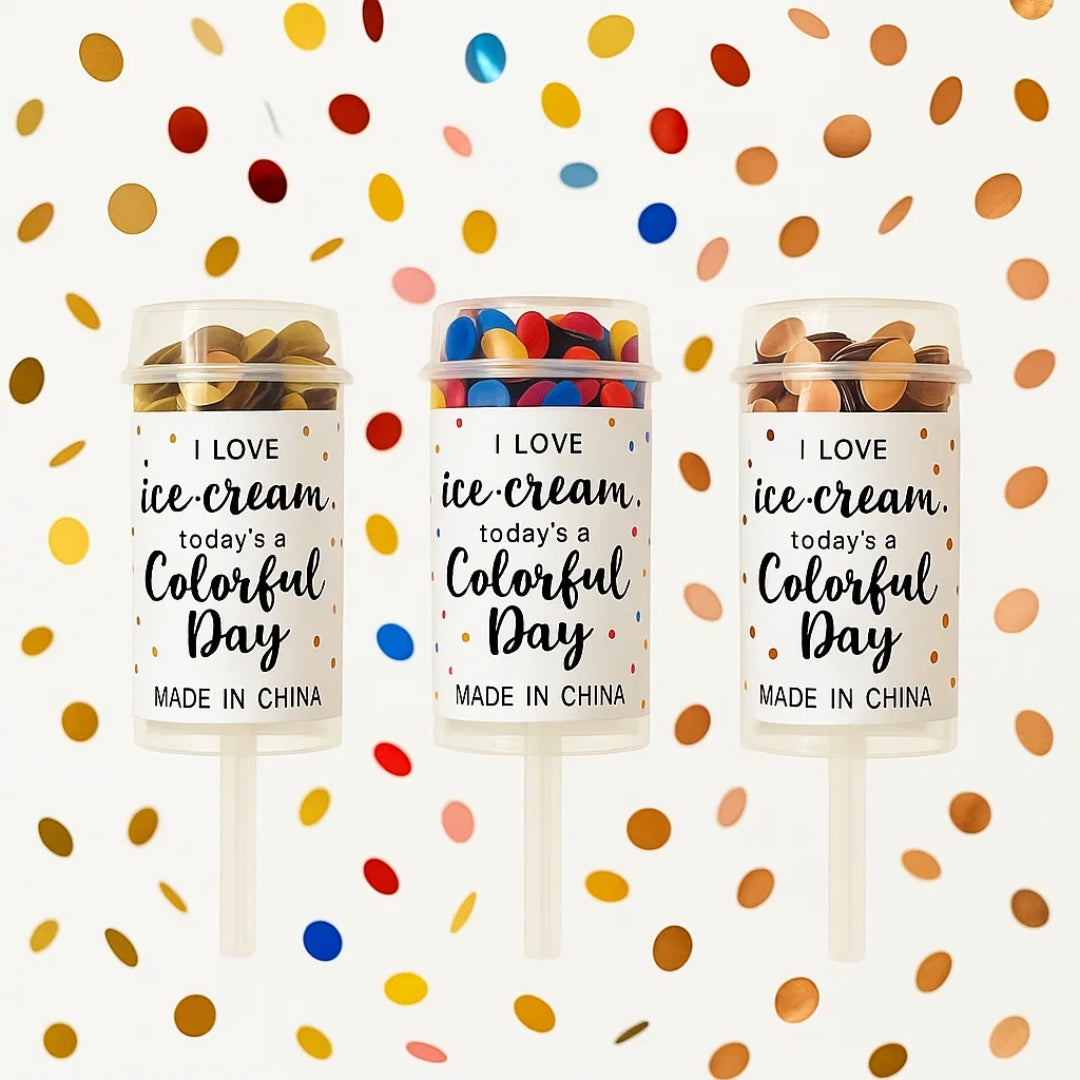 Mini Pocket Confetti Popper Rose Gold for Surpirse Celebrations with Manual Push - 1PC