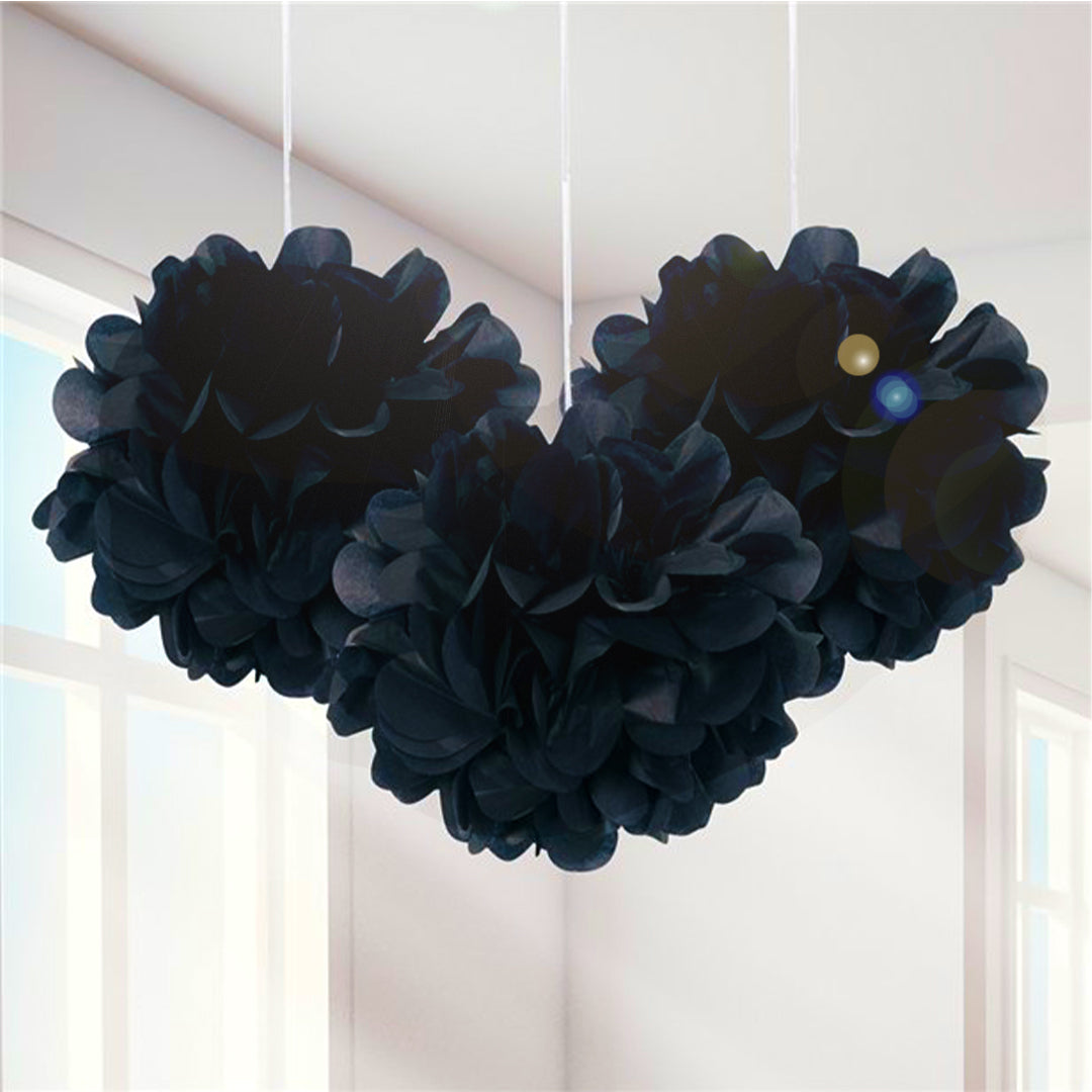 Black Fluffy Hanging Decor - 12 inches - 1PC