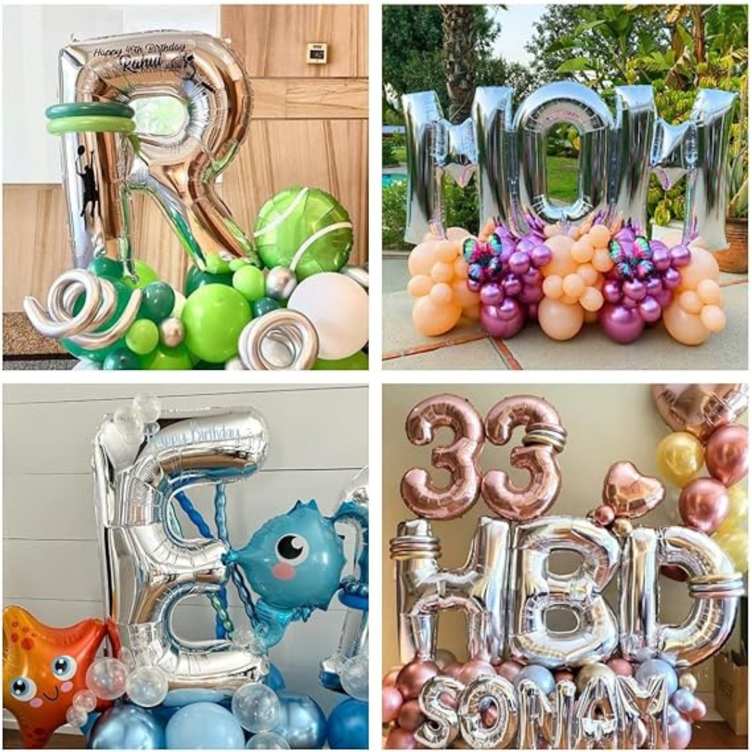 Letter T Silver Foil Balloon - 16 inches - 1PC