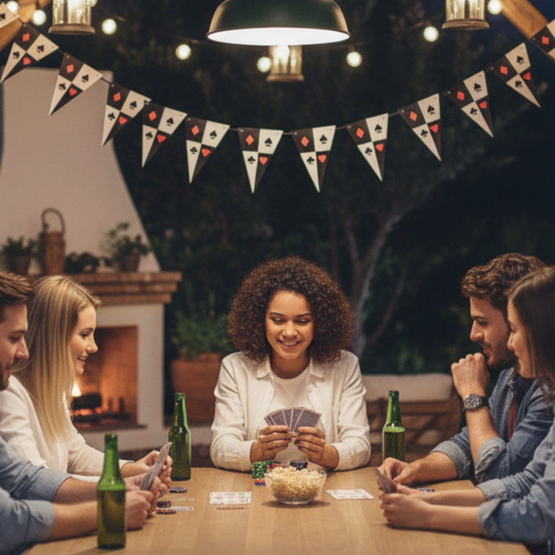 Card Party Casino Bunnting -Over 9Ft