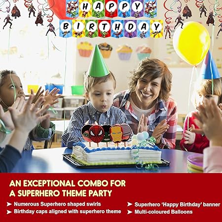 Superhero Theme Happy Birthday Decor Set - 35PC