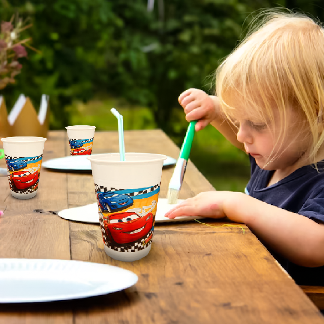 Car Theme Party Paper Cups - 250ML - 8PC