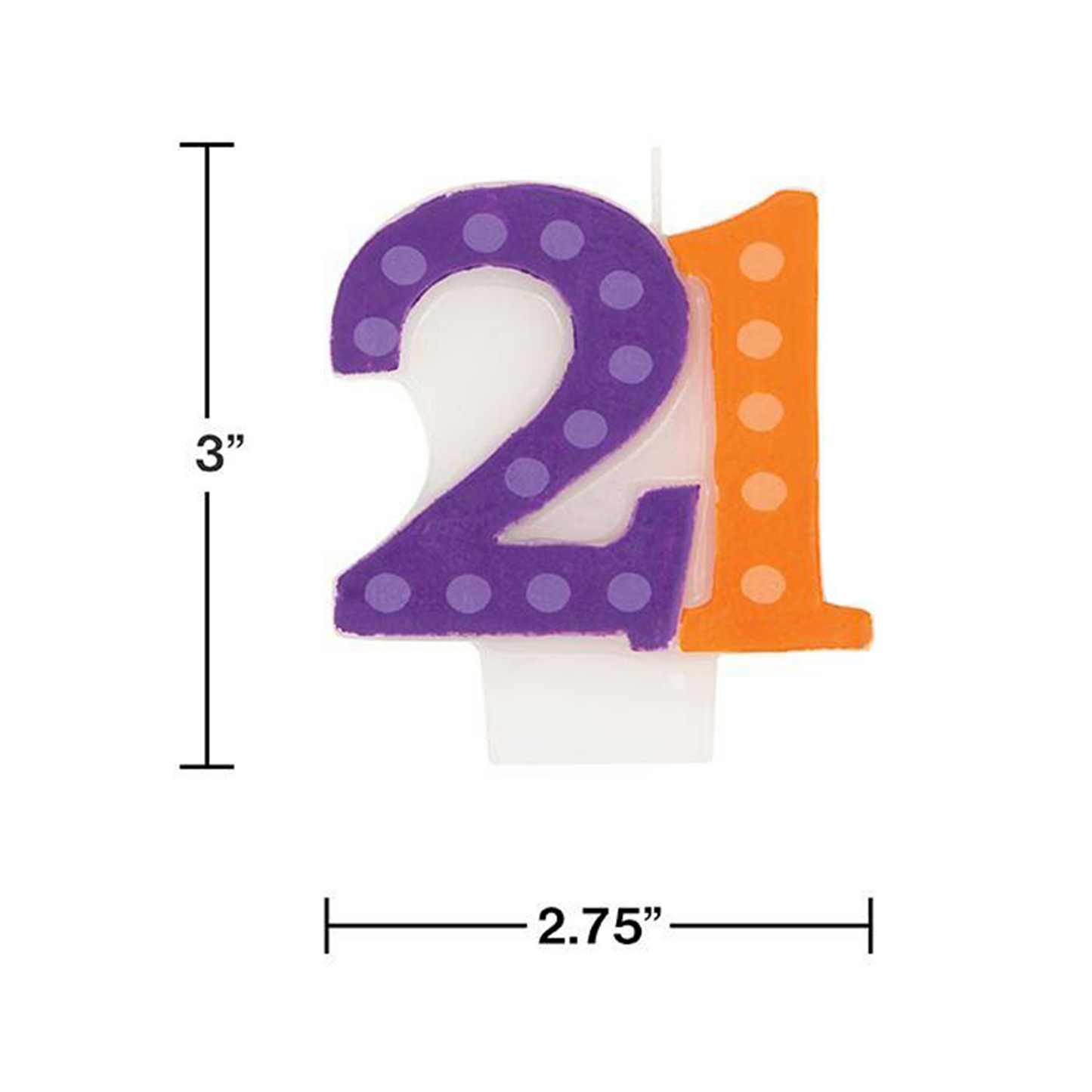Bright & Bold 21st Birthday Candle