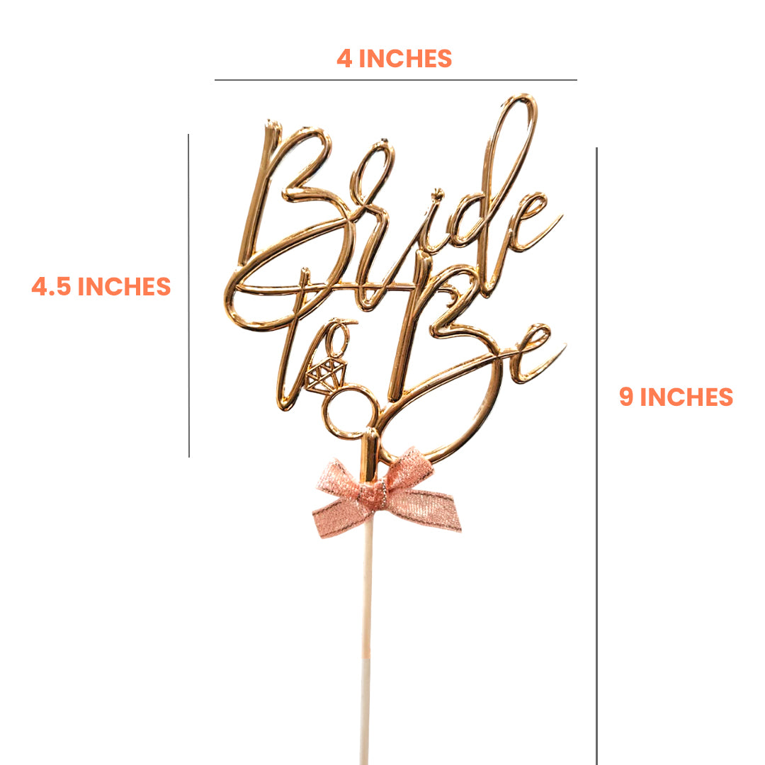 Bride To Be Rose Gold Cake Topper - 1PC