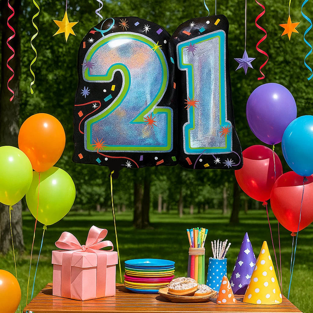 Happy 21st Birthday Foil Balloon - Helium Quality - 18 inches - 1PC