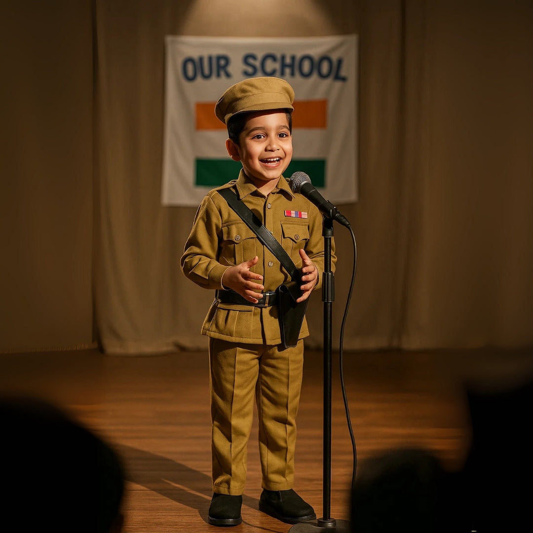 Brown Police Costume - Comunity Helpers - Size Medium - Age 5 to 7