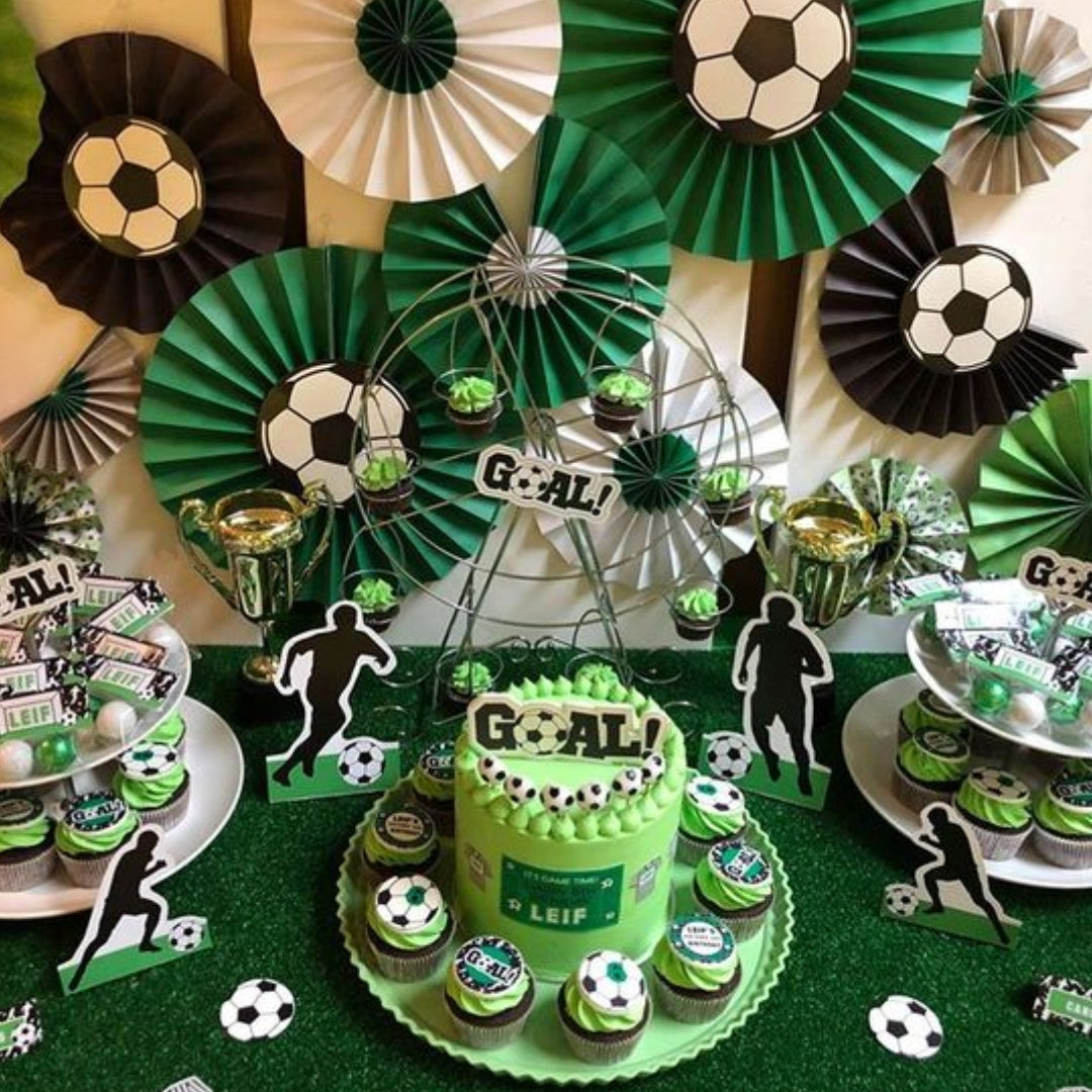 Football Paper Fans for Wall Decor - 6PC