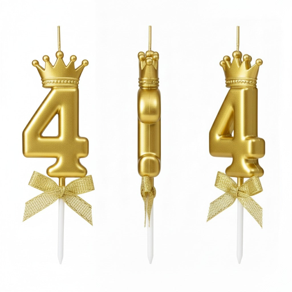 Golden Crown Numerical Candle No. 4