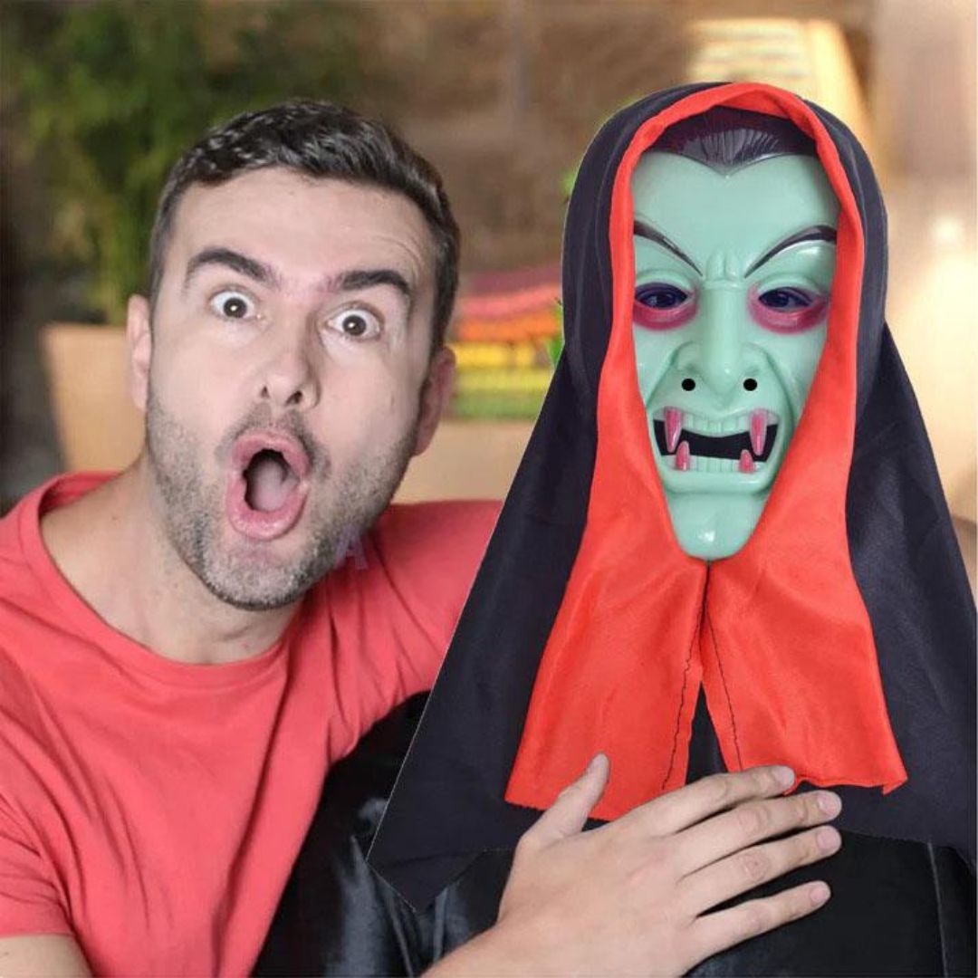 Devil Mask Glow In The Dark w/ Red Fangs for Cosplay/ Halloween/ Theme Party - 1PC