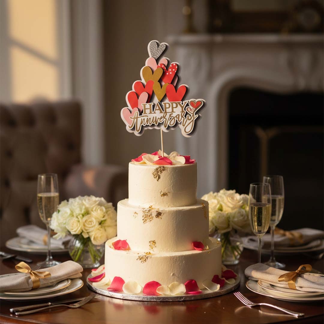 Happy Anniversary Cake Topper