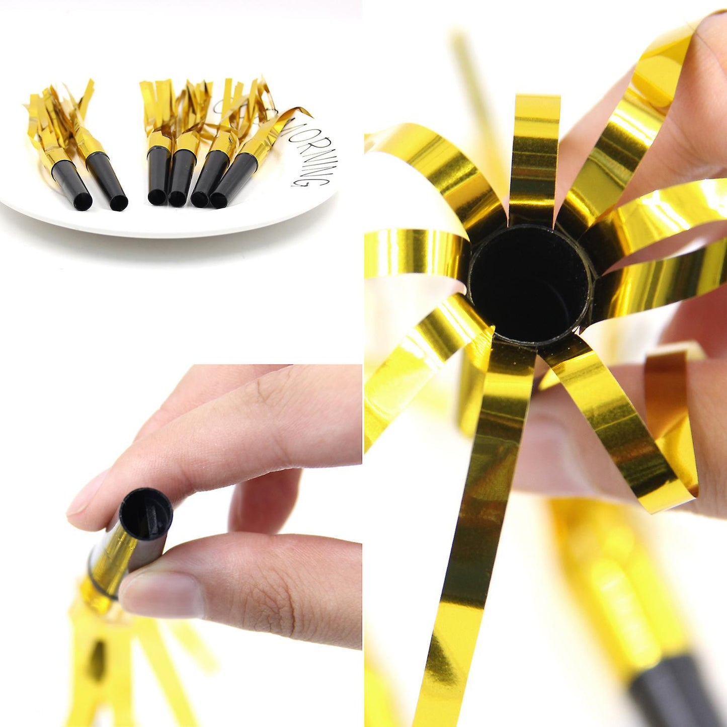 Foil Golden & Black Blowouts - 6 PC