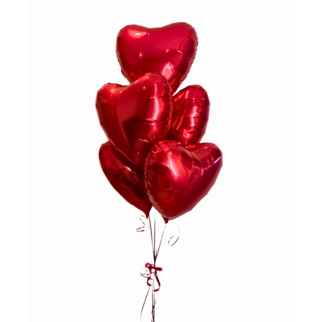 Red Heart Foil Balloon Set - Helium Filled - 4PC couple valentine