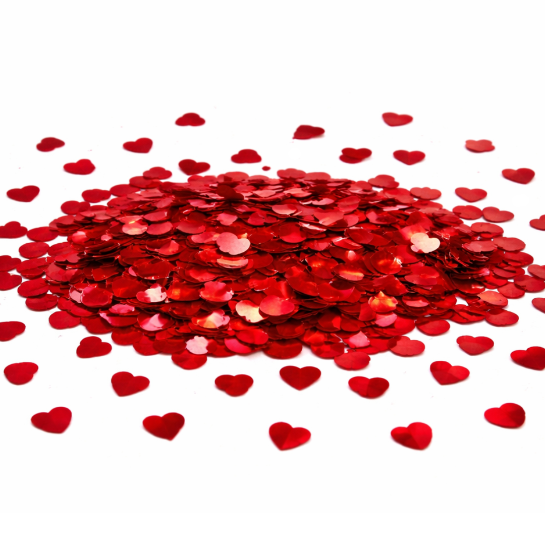 Red Heart Shape Confetti