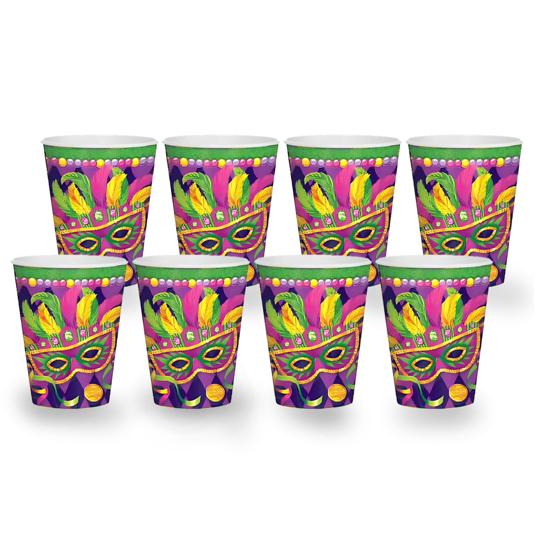 Masquerade Theme Party Paper Cups - 250ML - 8PC