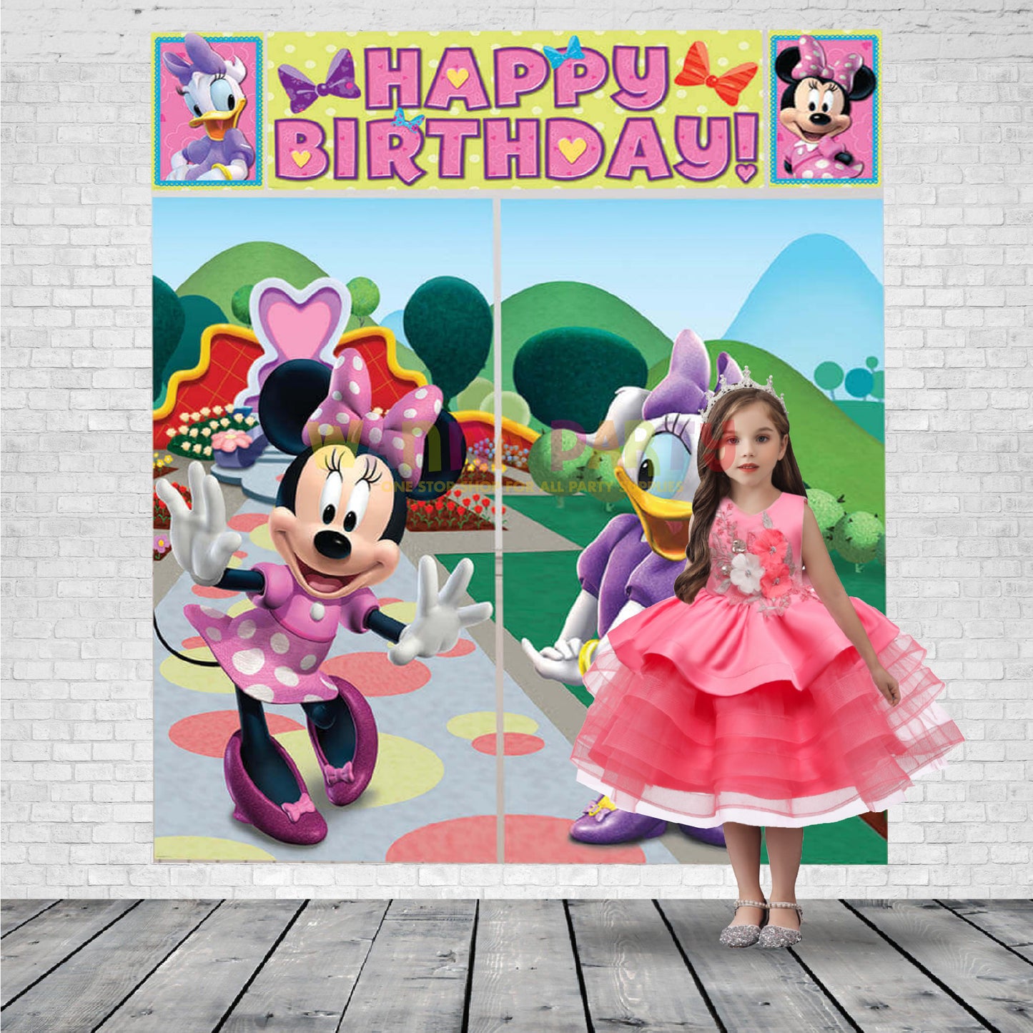 Minnie Mouse Scene Setter for Party Decor - 65 inches X 59 inches - 5PC