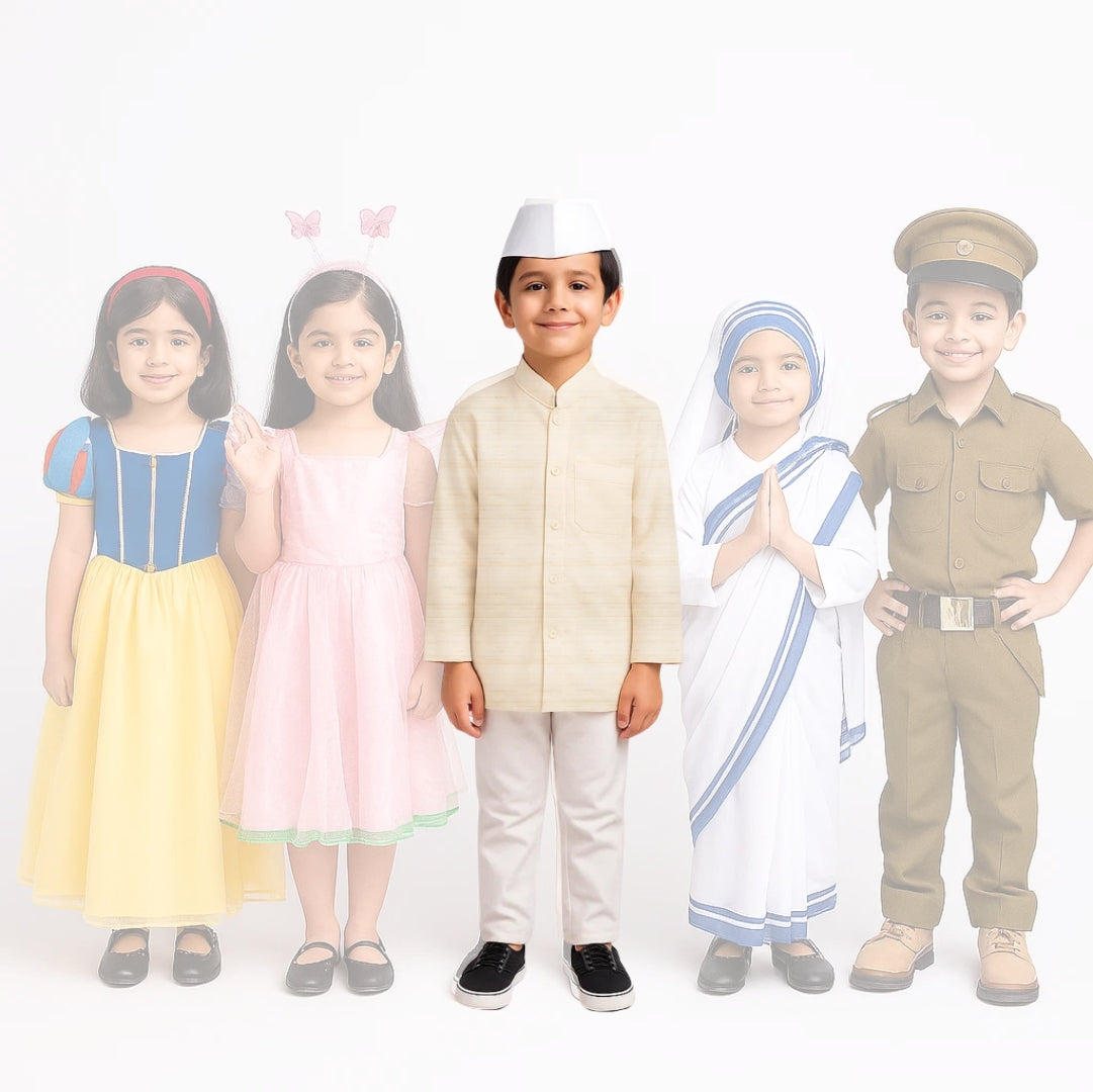 Neta Ji Politician Costume for Fancy Dress - Size Small - Age 3 to 5