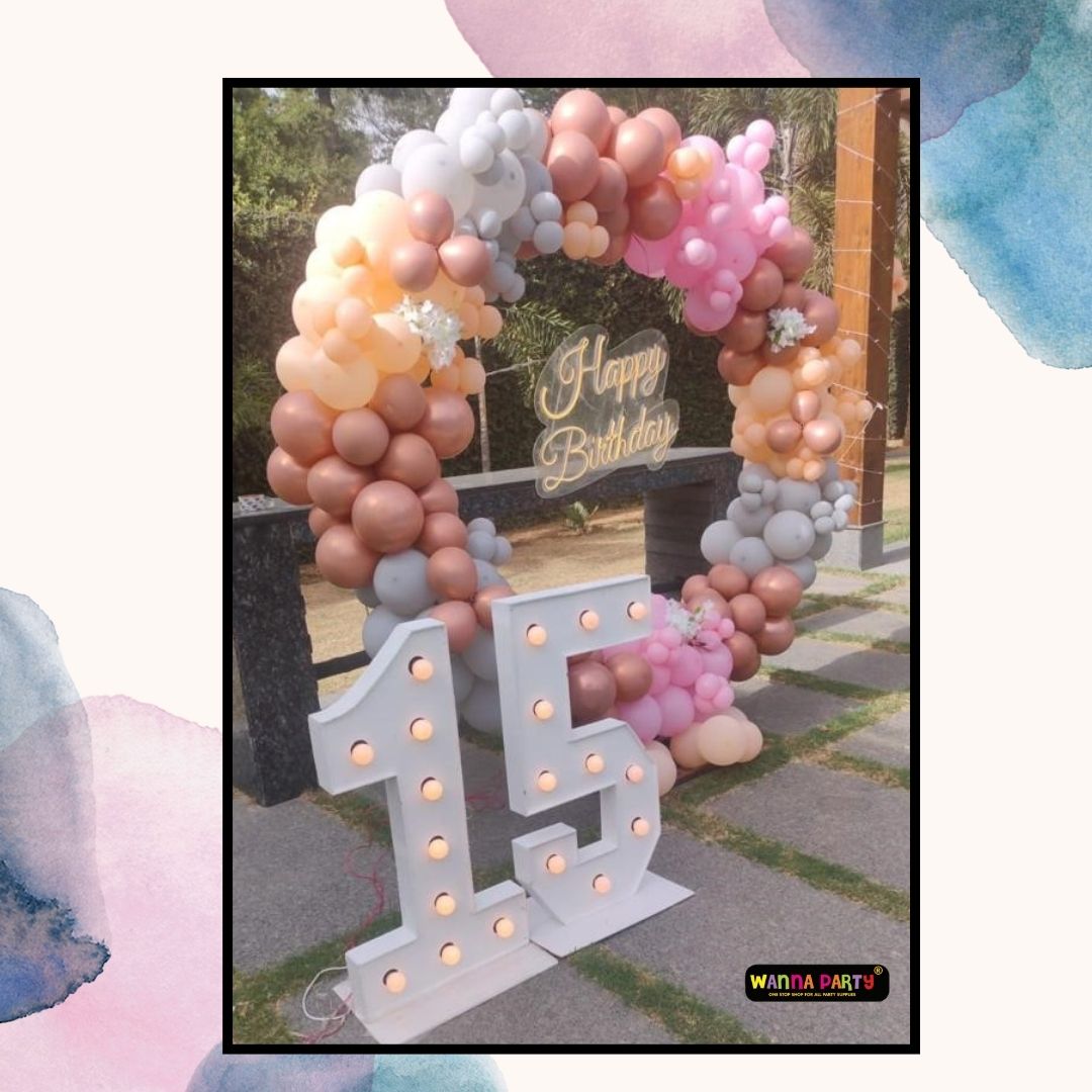 15th Happy Birthday Ring Decor Set Up