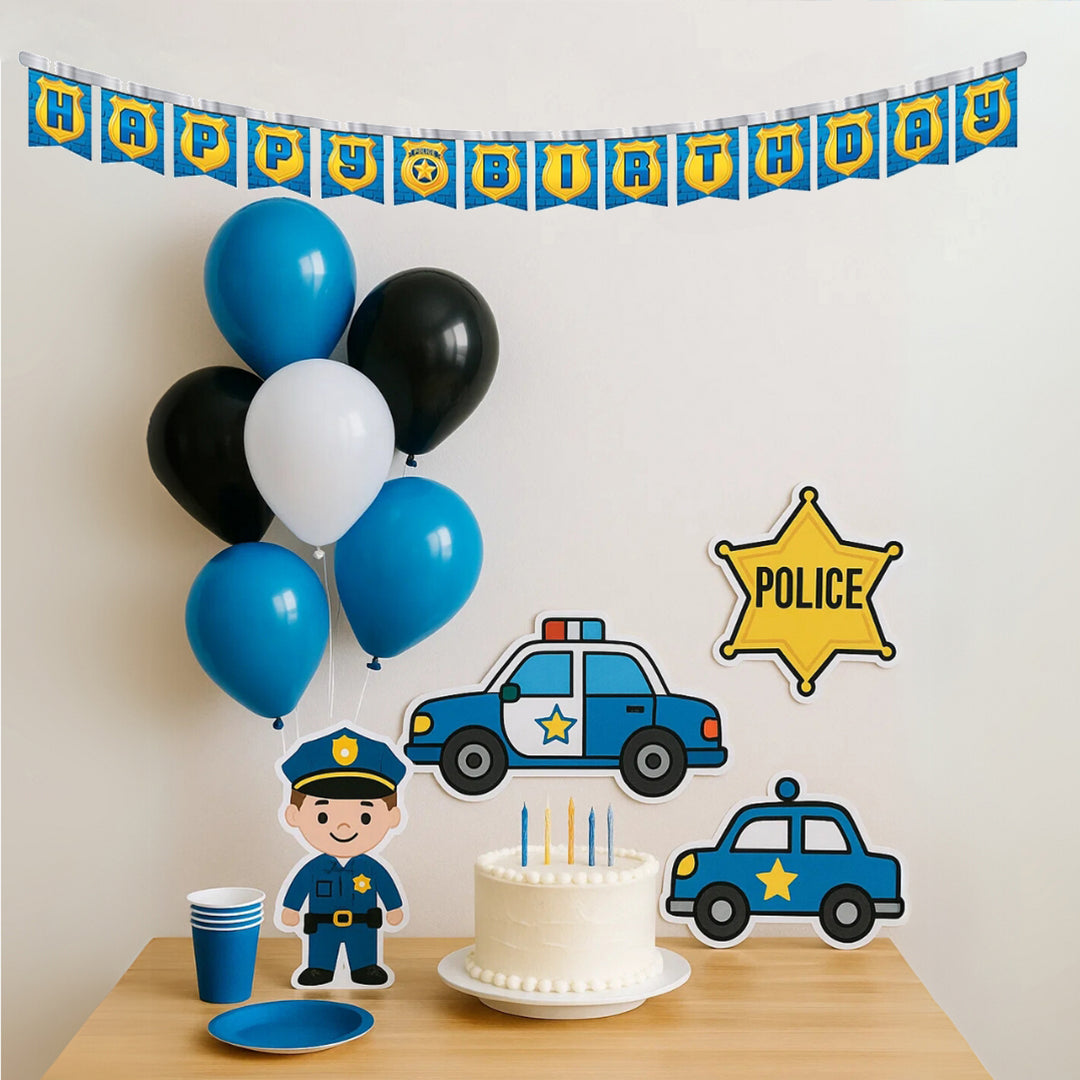 Police Party Birthday Banner - Over 8FT