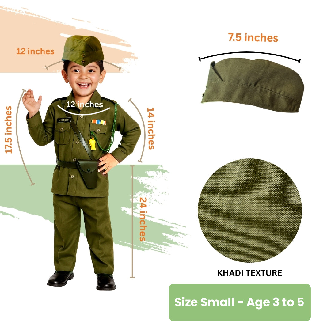 Subhash Chandra Bose National Hero Costume - Size Small - Age 3 to 5