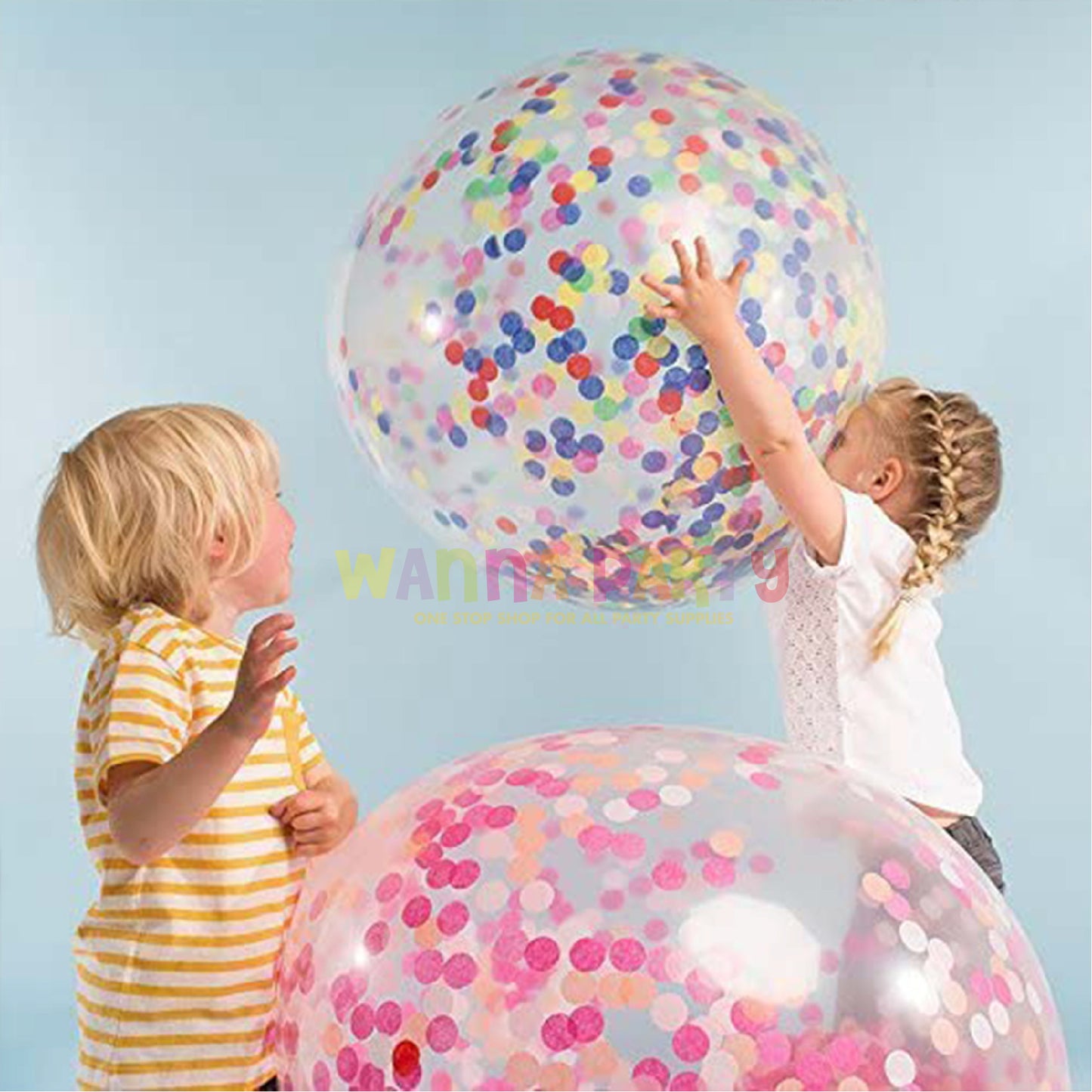 36" Transparent Balloon w/ Confetti & Tassle - 1PC