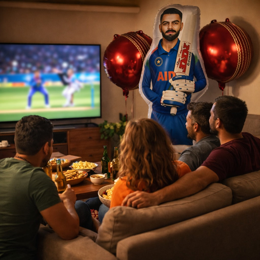 Bat & Ball Cricket Balloon Set - 5 PC