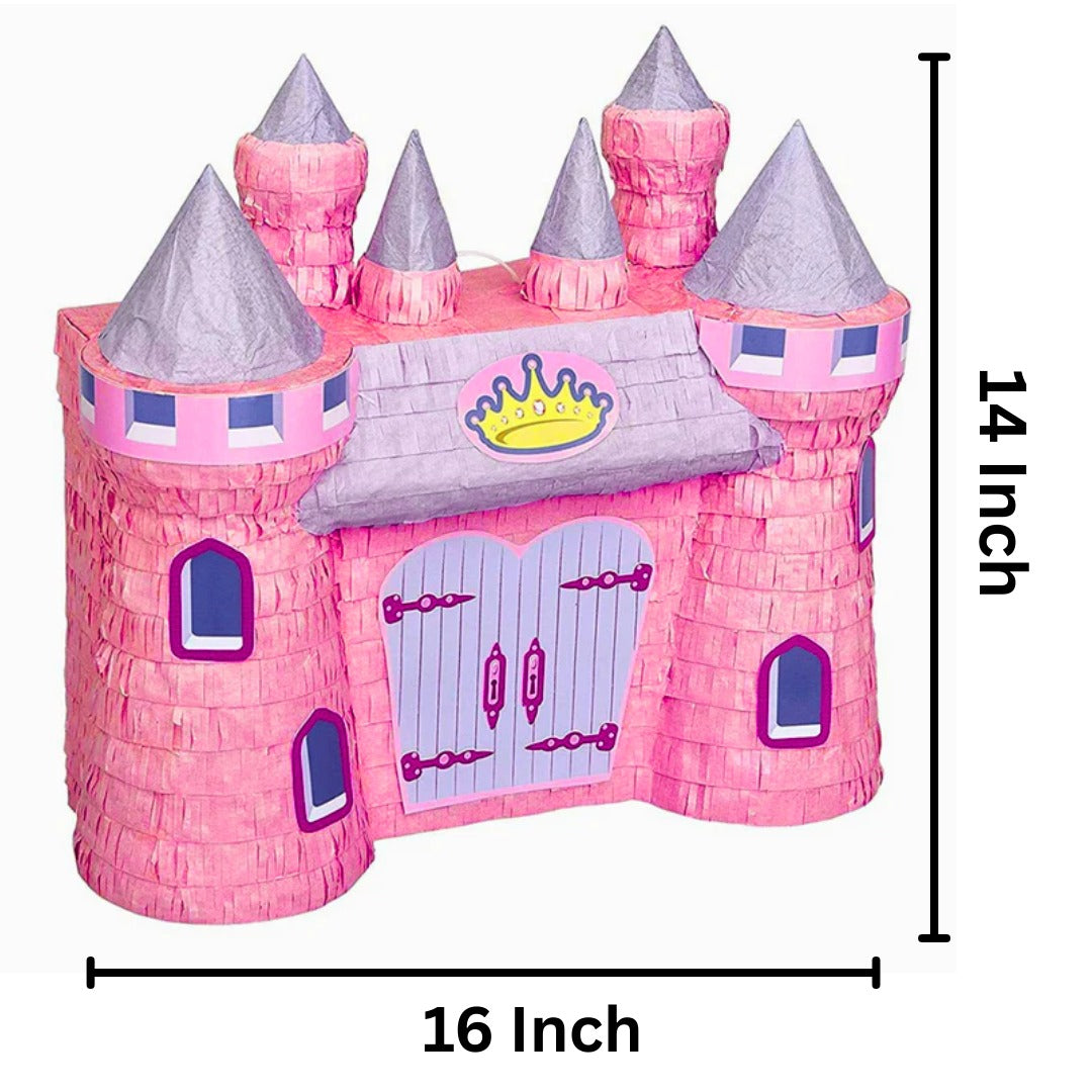 3D Castle Shaped Pink Princess Cake Pinata