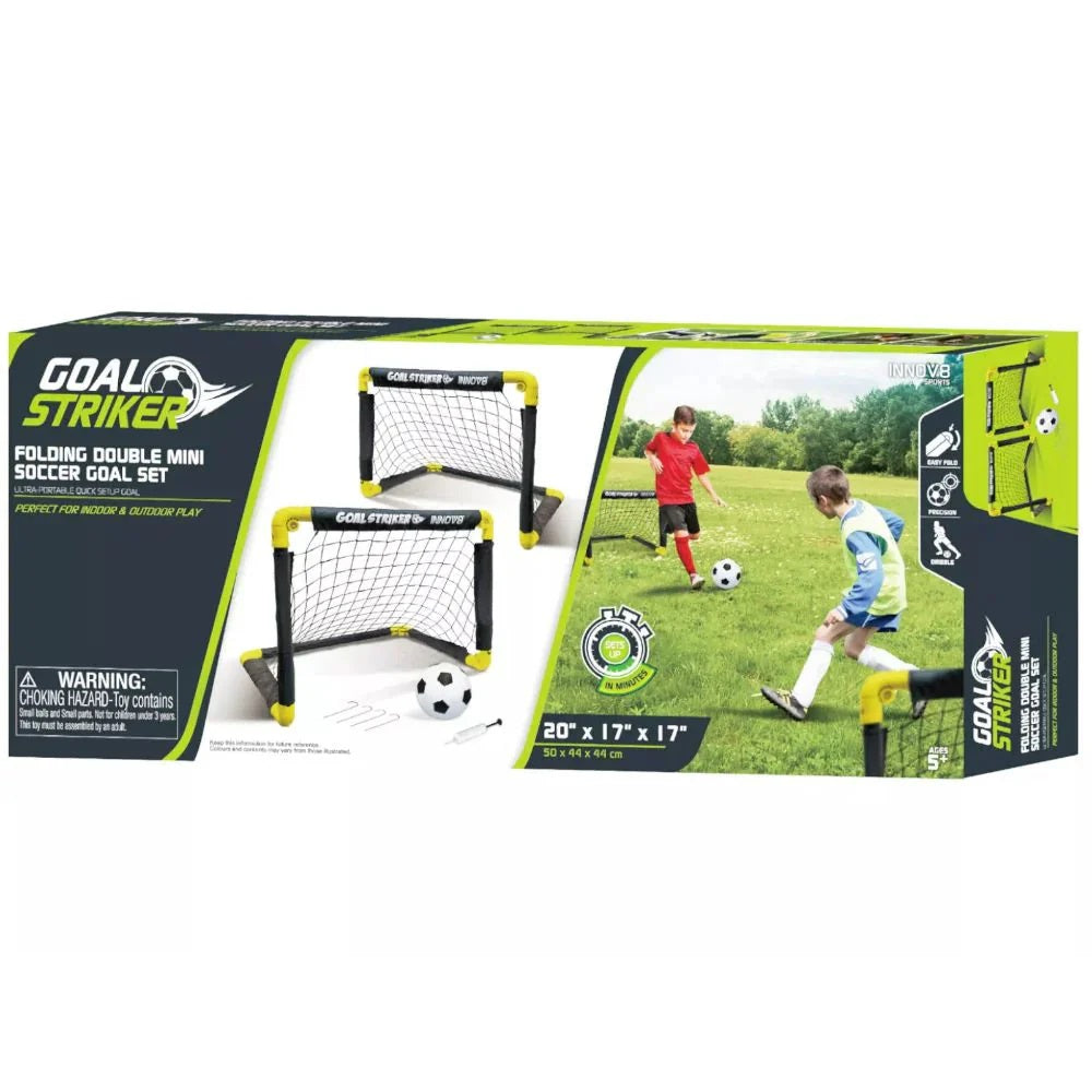 Innov8 Folding Double Mini Soccer Goal Set - kids toy for playdates, birthdays, and active play - image 3