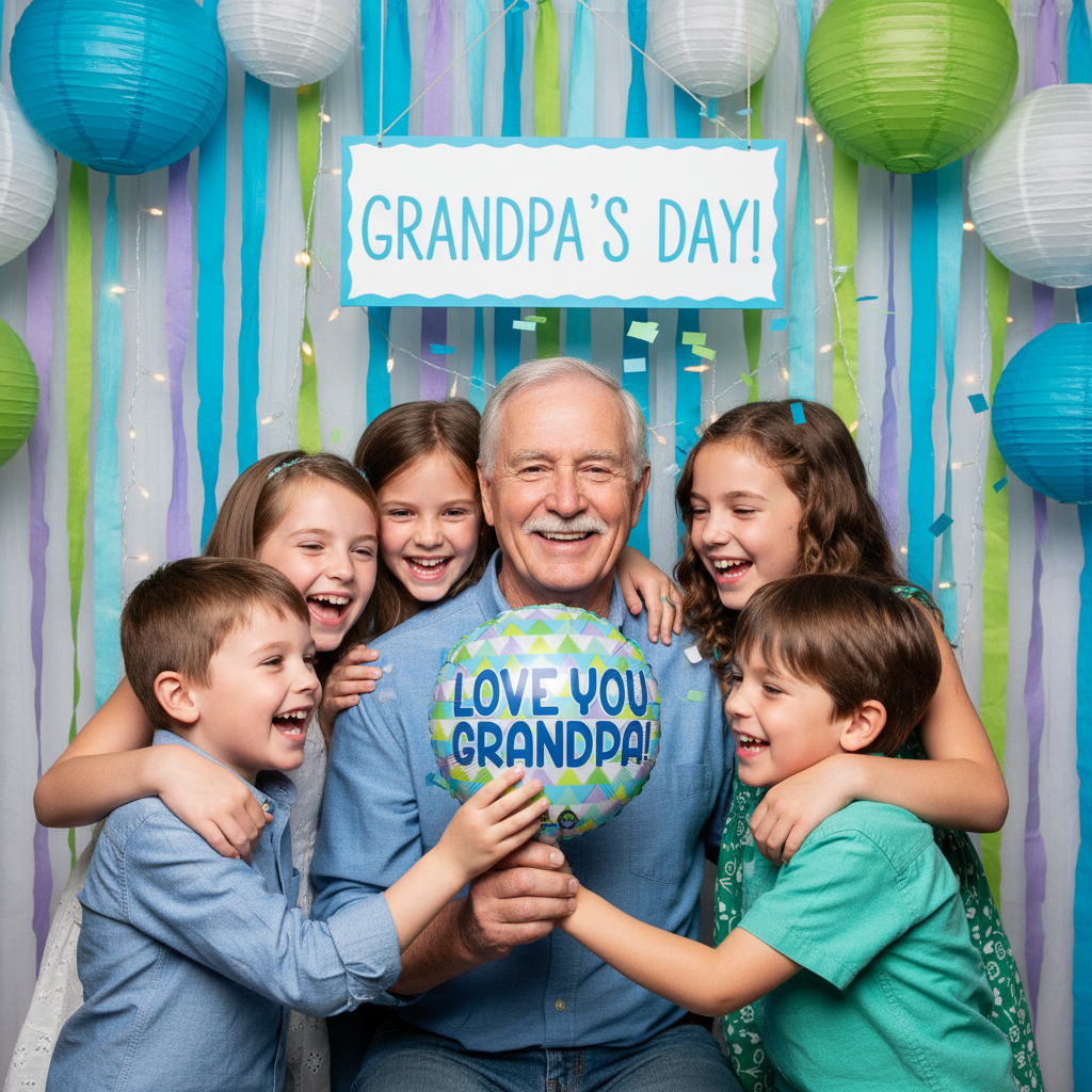 Love You Grandpa Balloon - Family Photo Booth