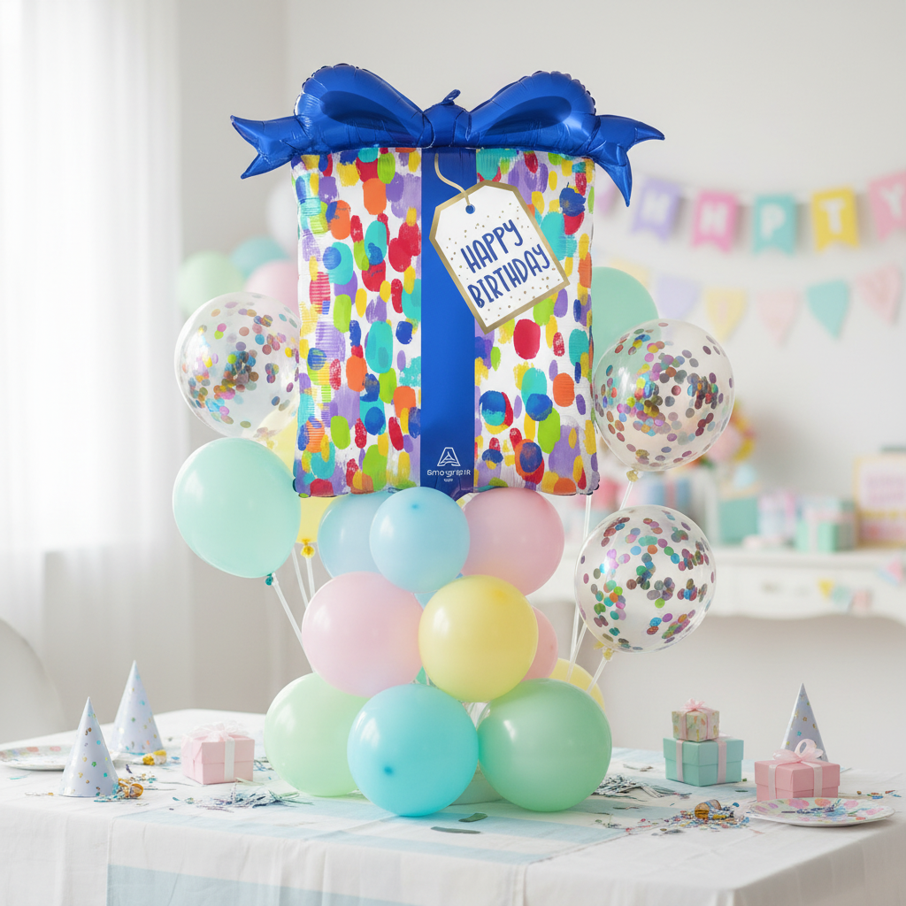 Painterly Dots Balloon - Party Table Centrepiece