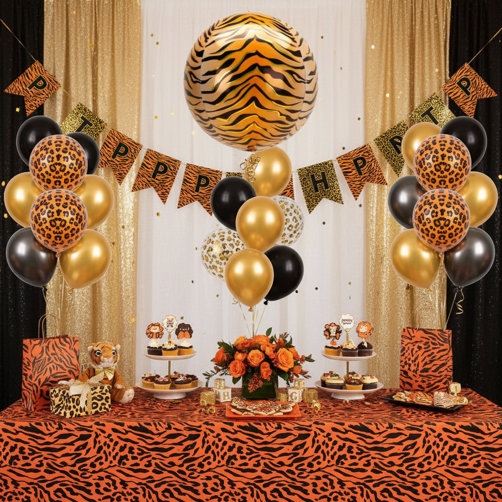 Leopard Print Orbz Balloon - Animal Print Baby Shower