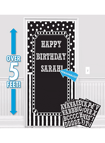 Customizable Door Decoration Kit B&W - 65" X 33.5"
