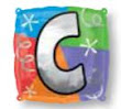 18" LETTER C QUAD BALLOON