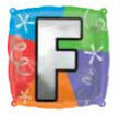 18" LETTER F QUAD BALLOON