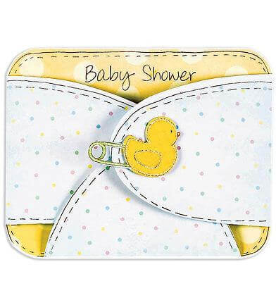 LARGE BABY DIAPER PARTY INVITE