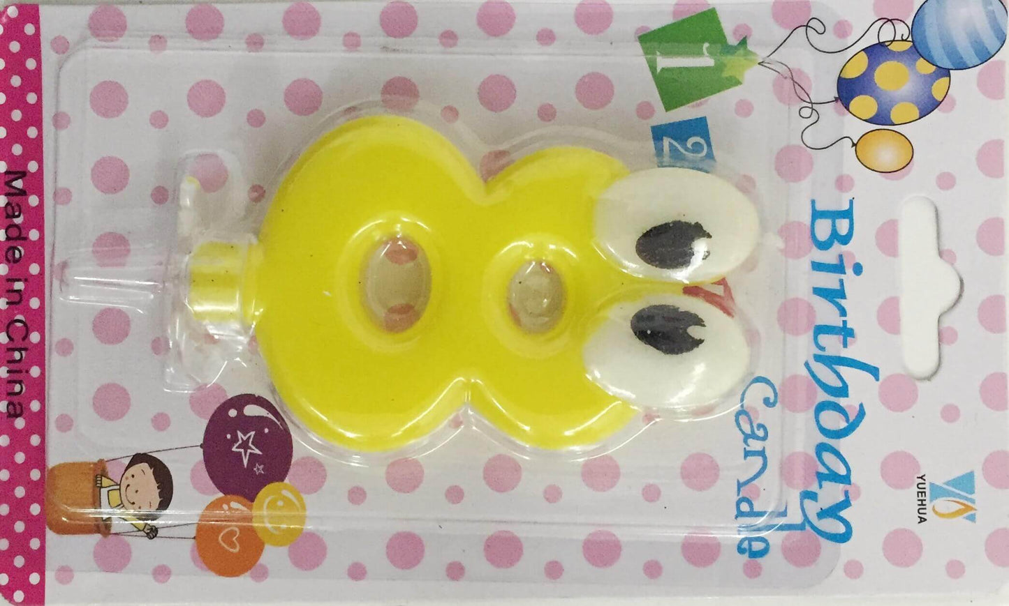 Googly Eyes Numerical No. 8 Candle