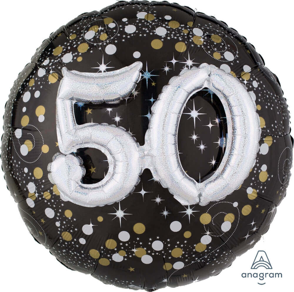 Sparkling 50th Birthday Balloons 36" P75