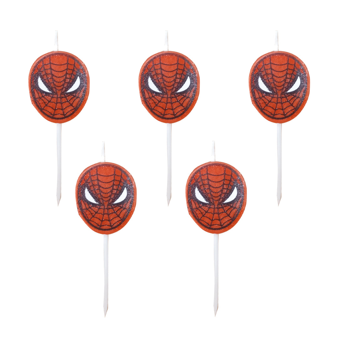 Spiderman Theme Birthday Candles - 5PC