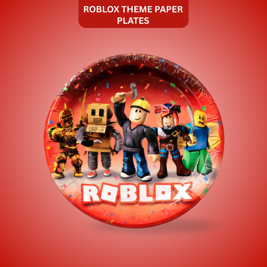 Roblox party supplies collection for kids birthday celebration