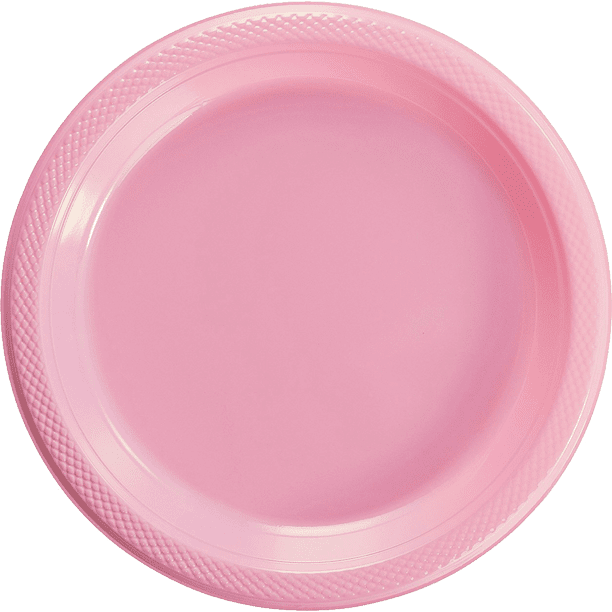 Light Pink Plastic Dessert Plates 7" - 20CT