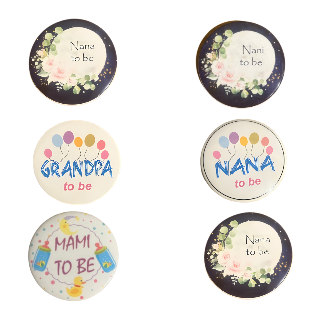 Baby Shower Relationship Badges - 6PC