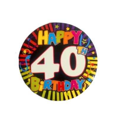 40th Birthday Badges - Pack of 6