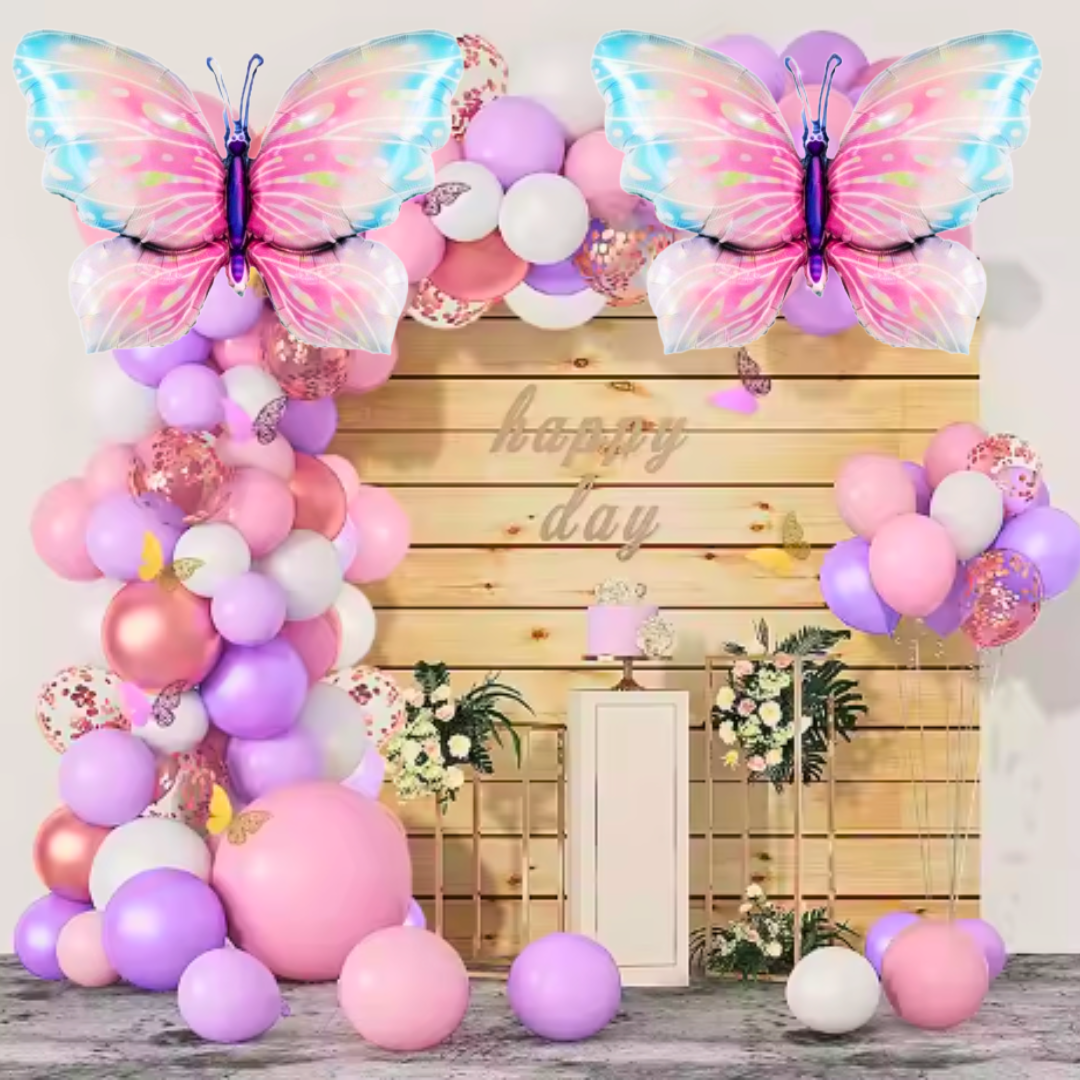 Butterfly Balloons Set Pink &amp; Pruple - 100PC