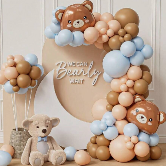 Teddy Bear Brown &amp; Beige Balloon Set - 100PC