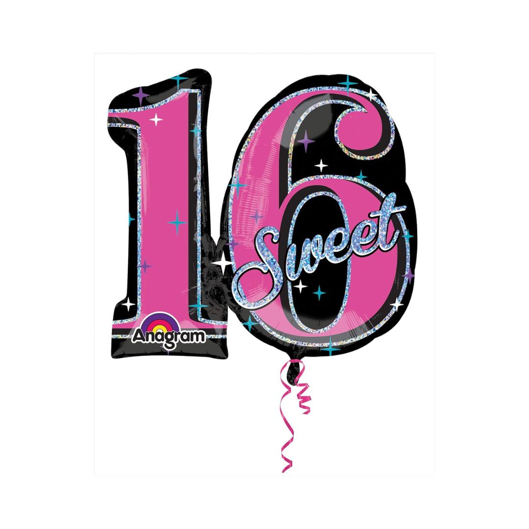 Sweet Sixteen Sparkle Balloons 28" P40